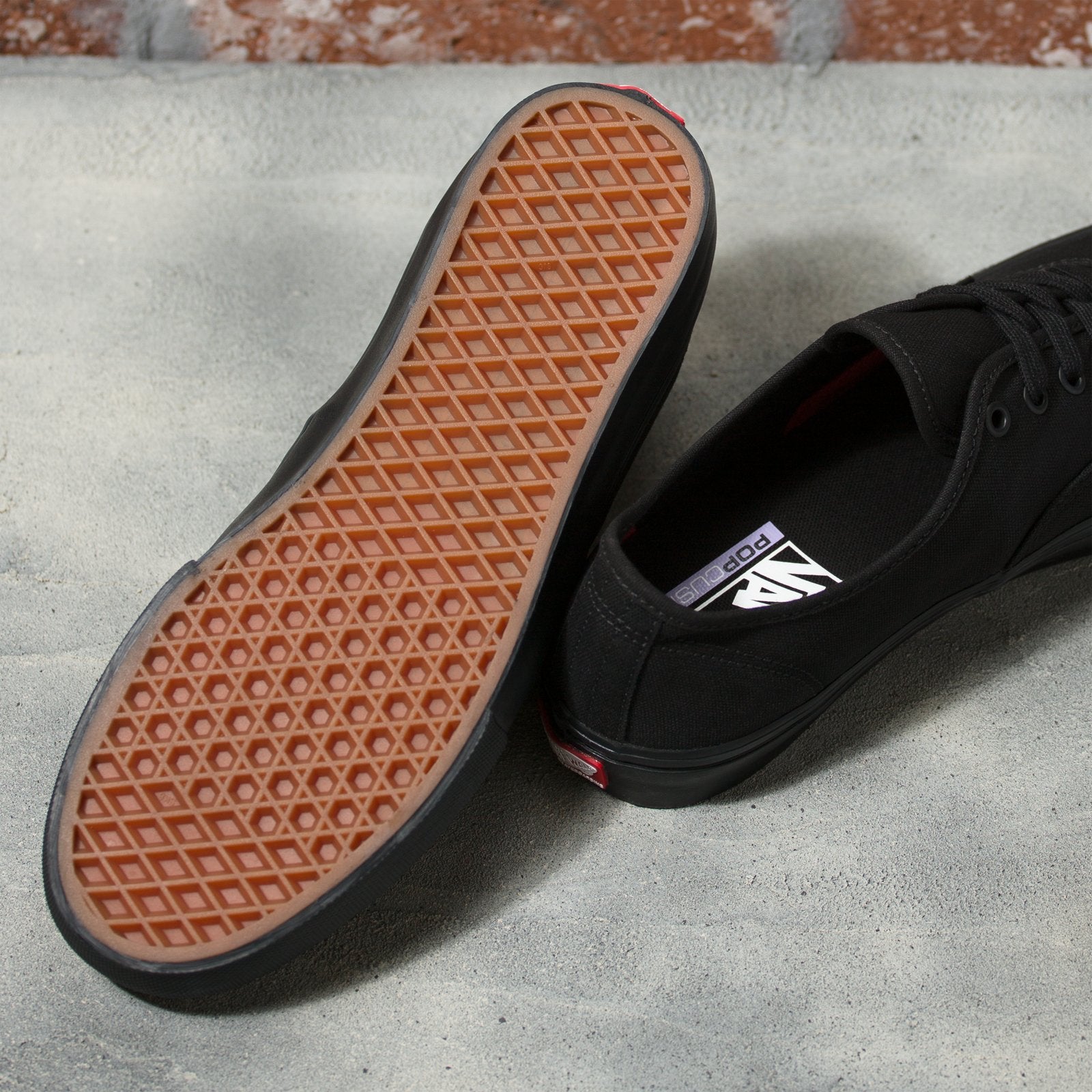 Black/Black Skate Authentic Vans Skateboard Shoe Bottom