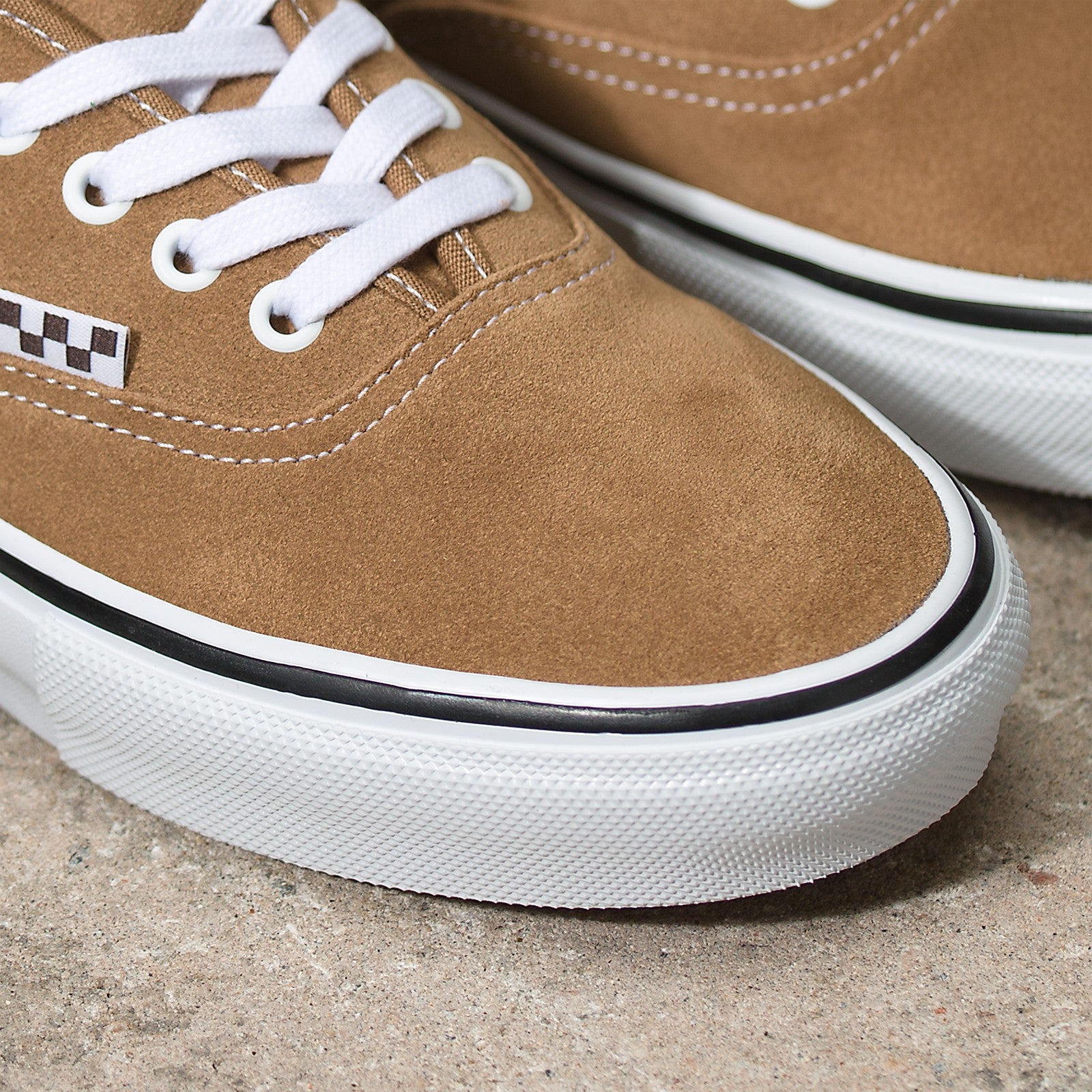 Tobacco Suede Skate Authentic Vans Skateboard Shoe Detail