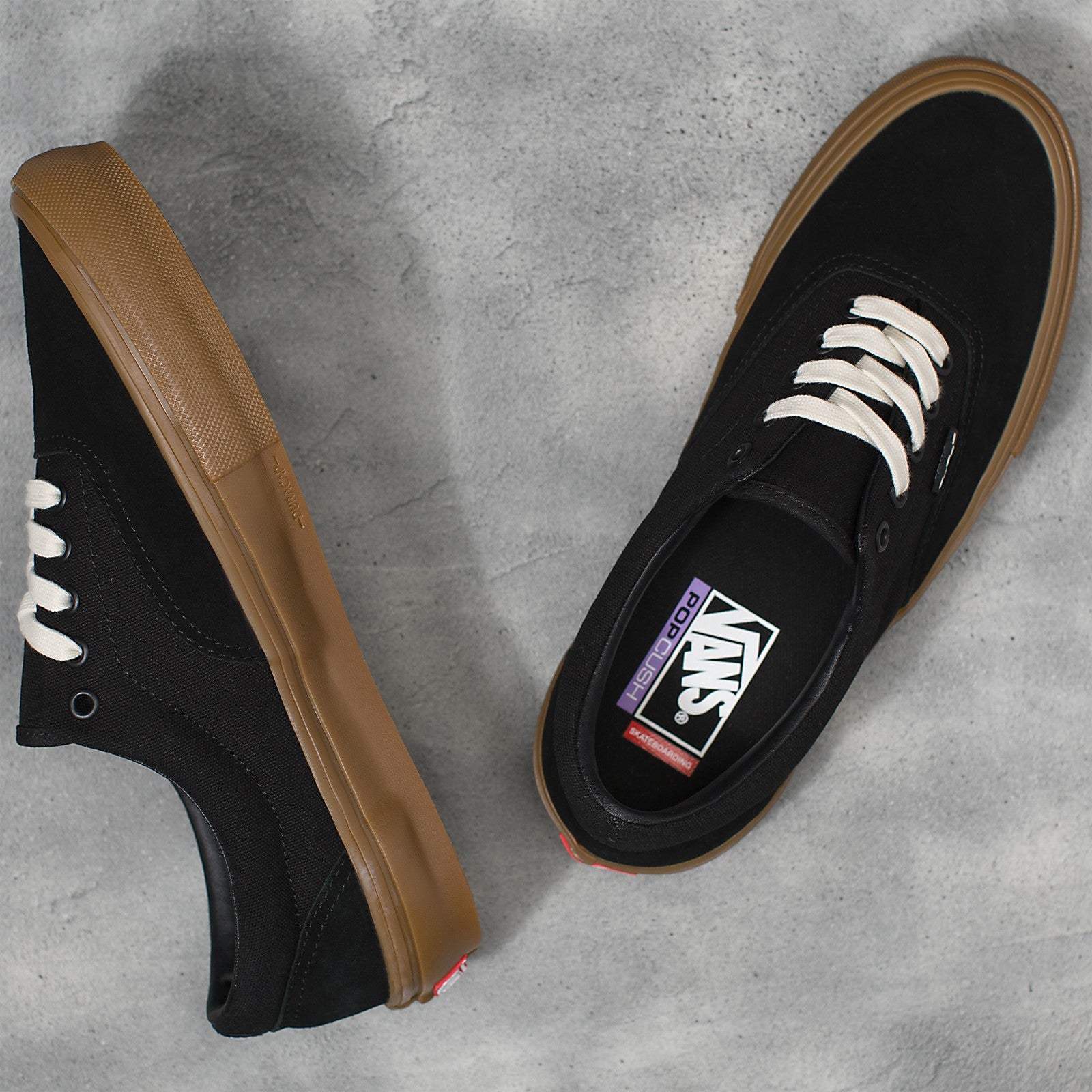 Black/Gum Skate Era Vans Skateboard Shoe Top