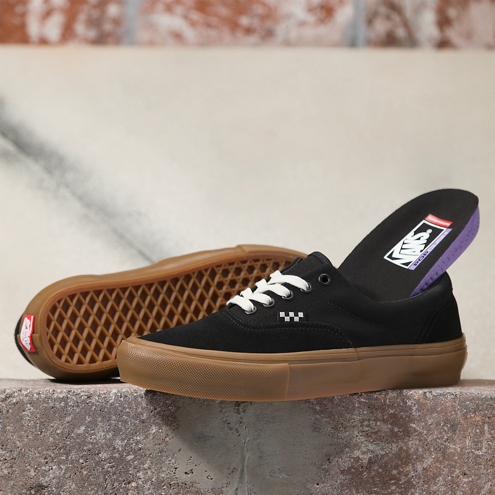 Black/Gum Skate Era Vans Skateboard Shoe