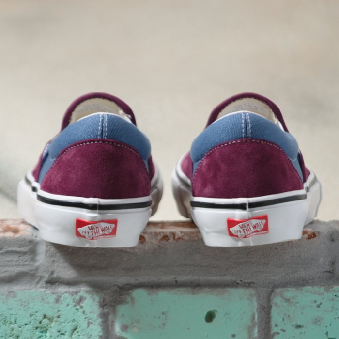 Vans Skate Slip On Skateboard Shoe Moonlight Blue Mauve Wine