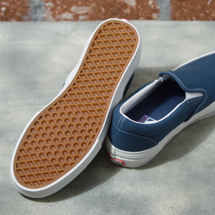 Wrapped Dark Denim Vans Skate Slip-On Shoe Bottom