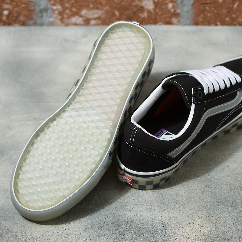 Black/Clear Translucent Vans Skate Old Skool Skateboard Shoe Bottom