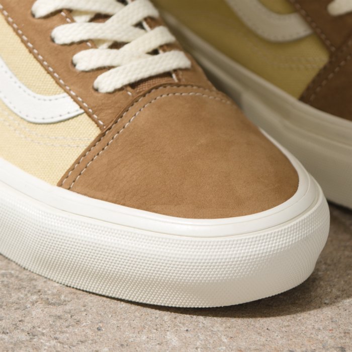 Brown Nubuck/Canvas Vans Skate Old Skool Shoe Detail