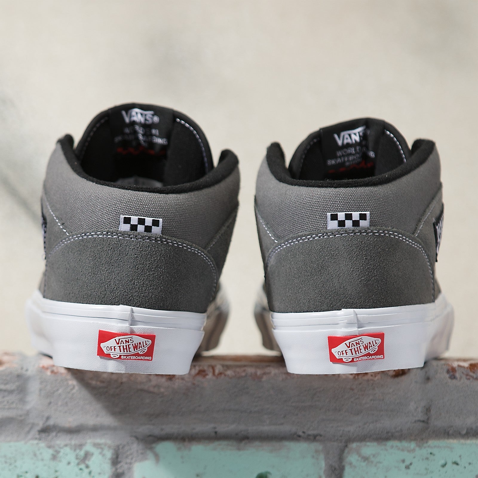 Grey/White Skate Half Cab Vans Skateboard Shoe Back