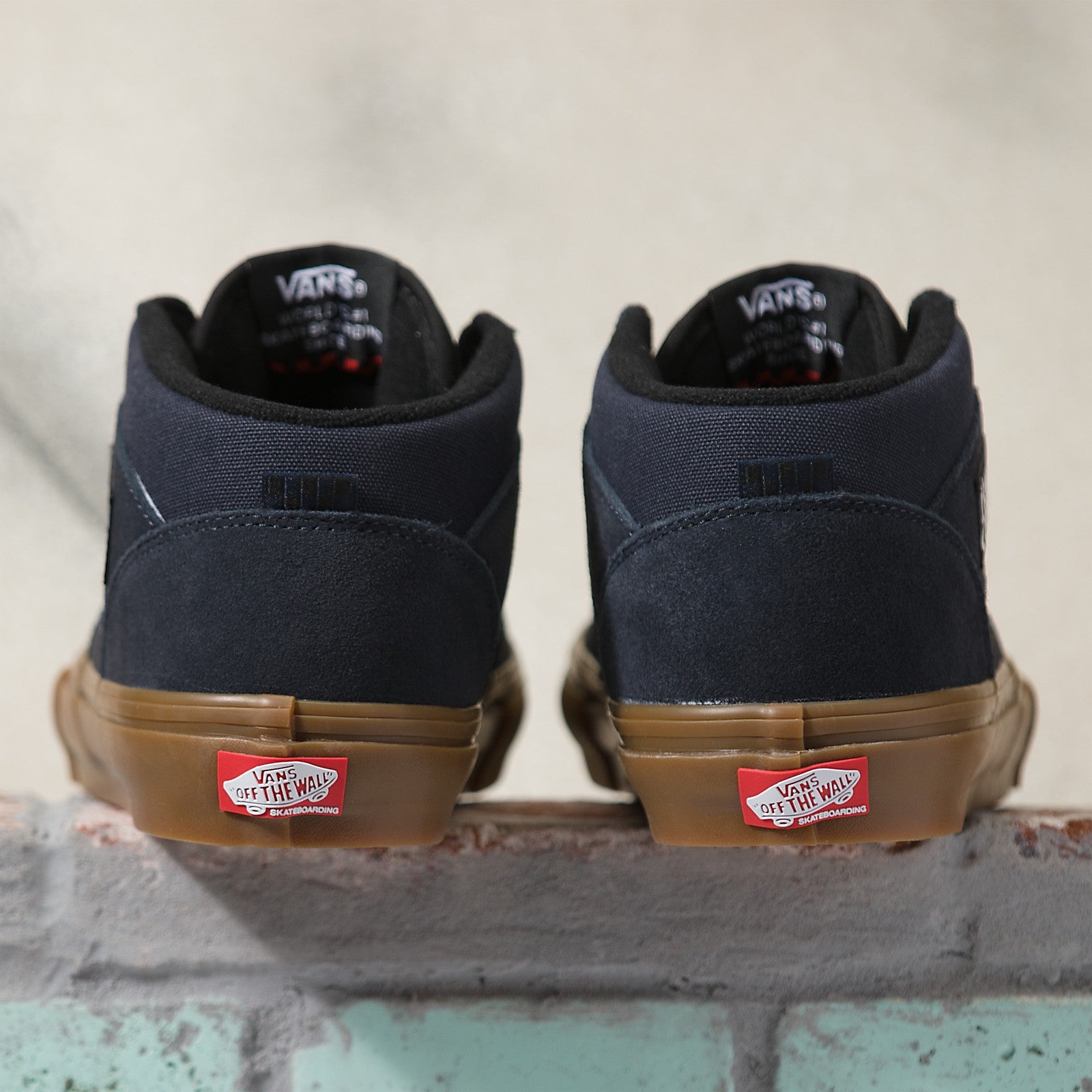 Navy/Gum Vans Skate Half Cab Skateboard Shoe Back