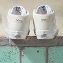 White Leather Daz Vans Skate Half Cab Shoe Back