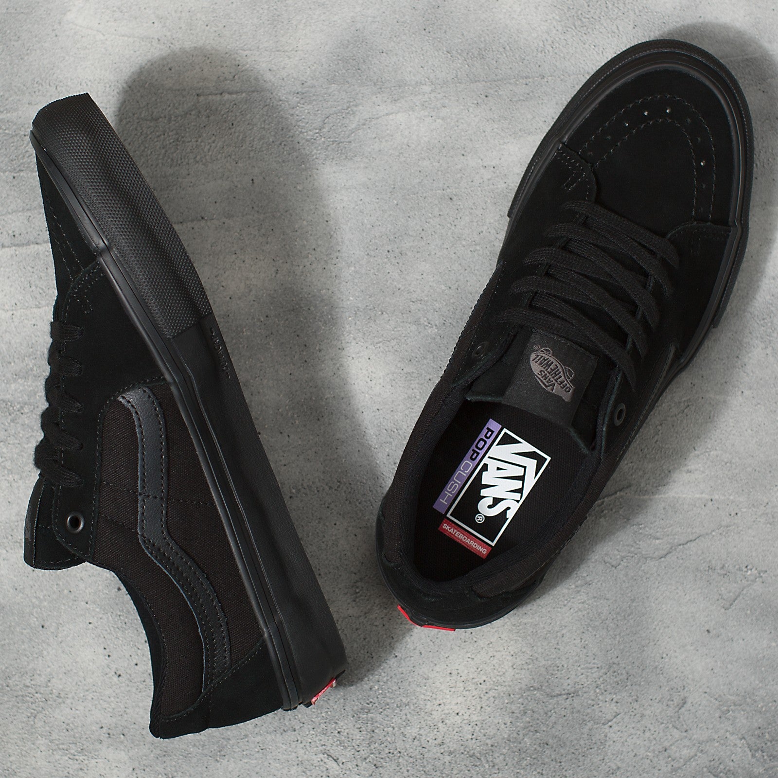 Black/Black Skate Sk8-Low Vans Skateboard Shoe Top