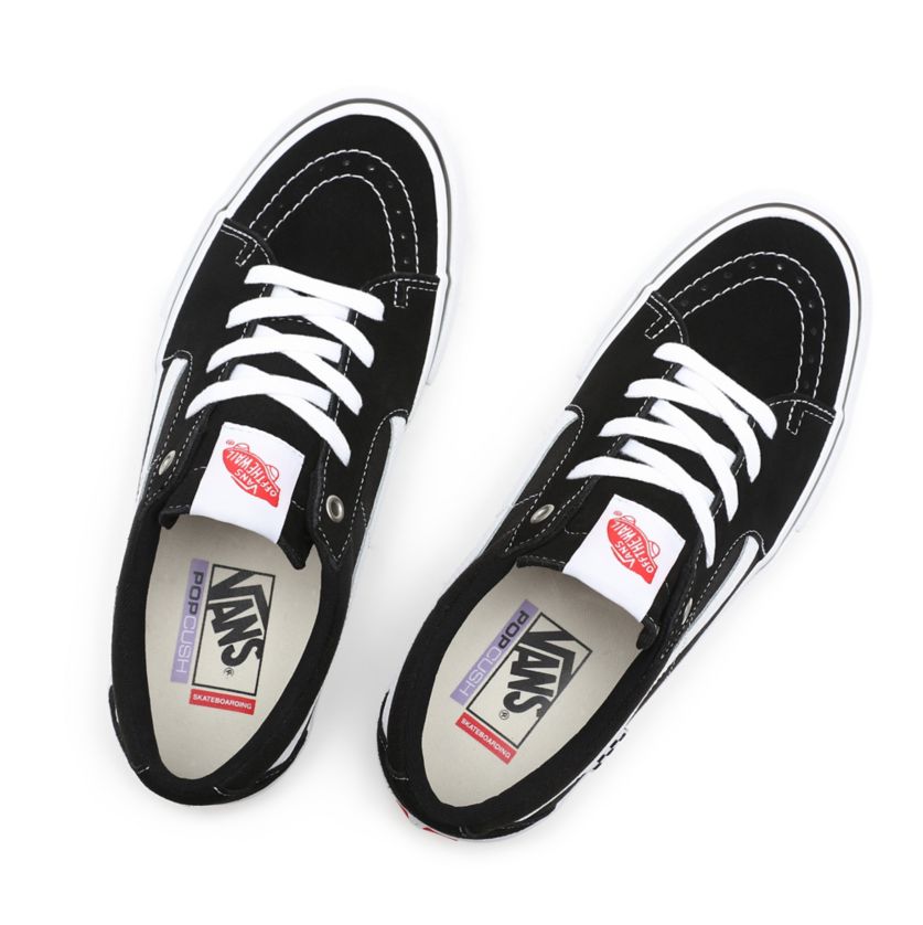 Black Skate Sk8-Low Vans Skateboard Shoe top