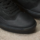 Black Leather AVE Vans Skateboard Shoe Detail
