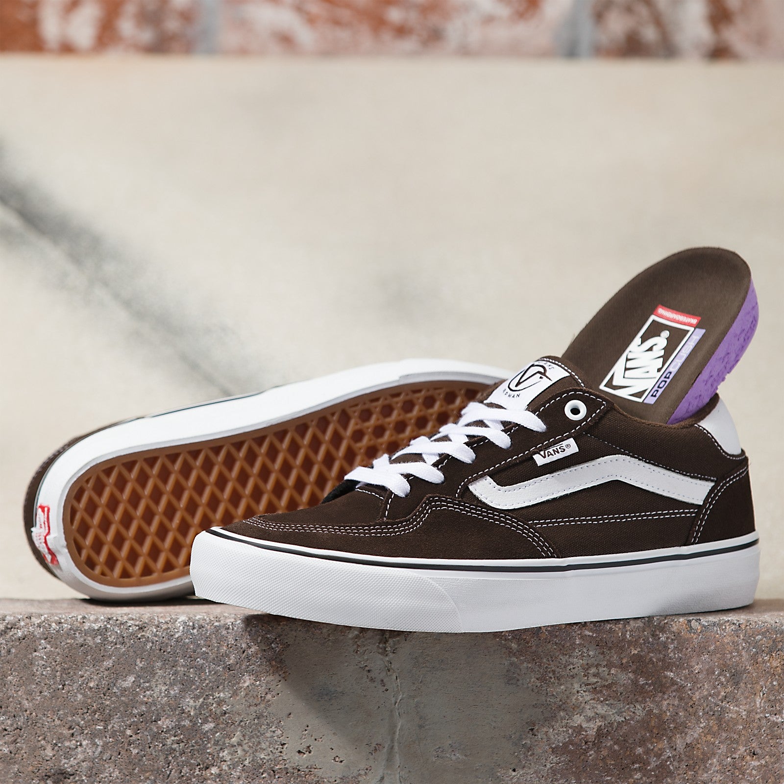 Dark Brown Rowan Pro Vans Skateboarding Shoe