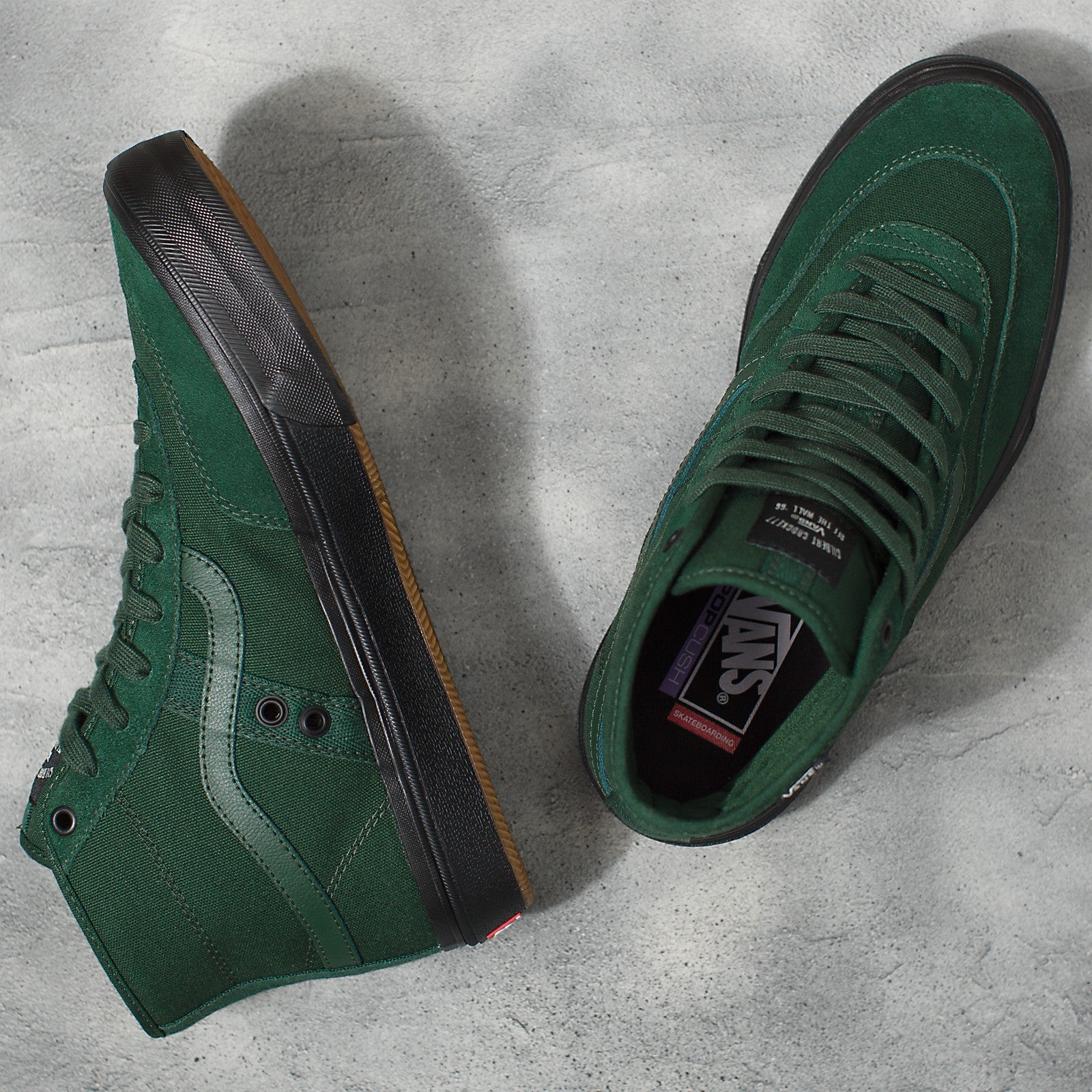 Dark Green Crockett High Vans Skate Shoe Top