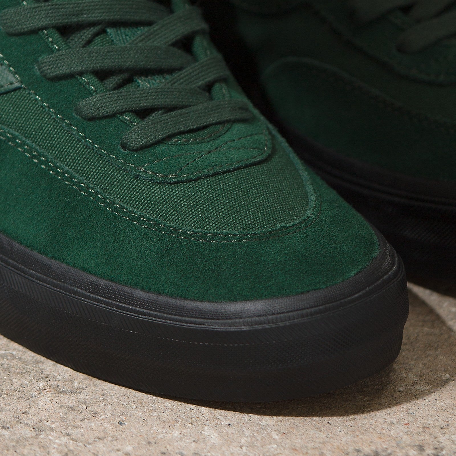 Dark Green Crockett High Vans Skate Shoe Detail