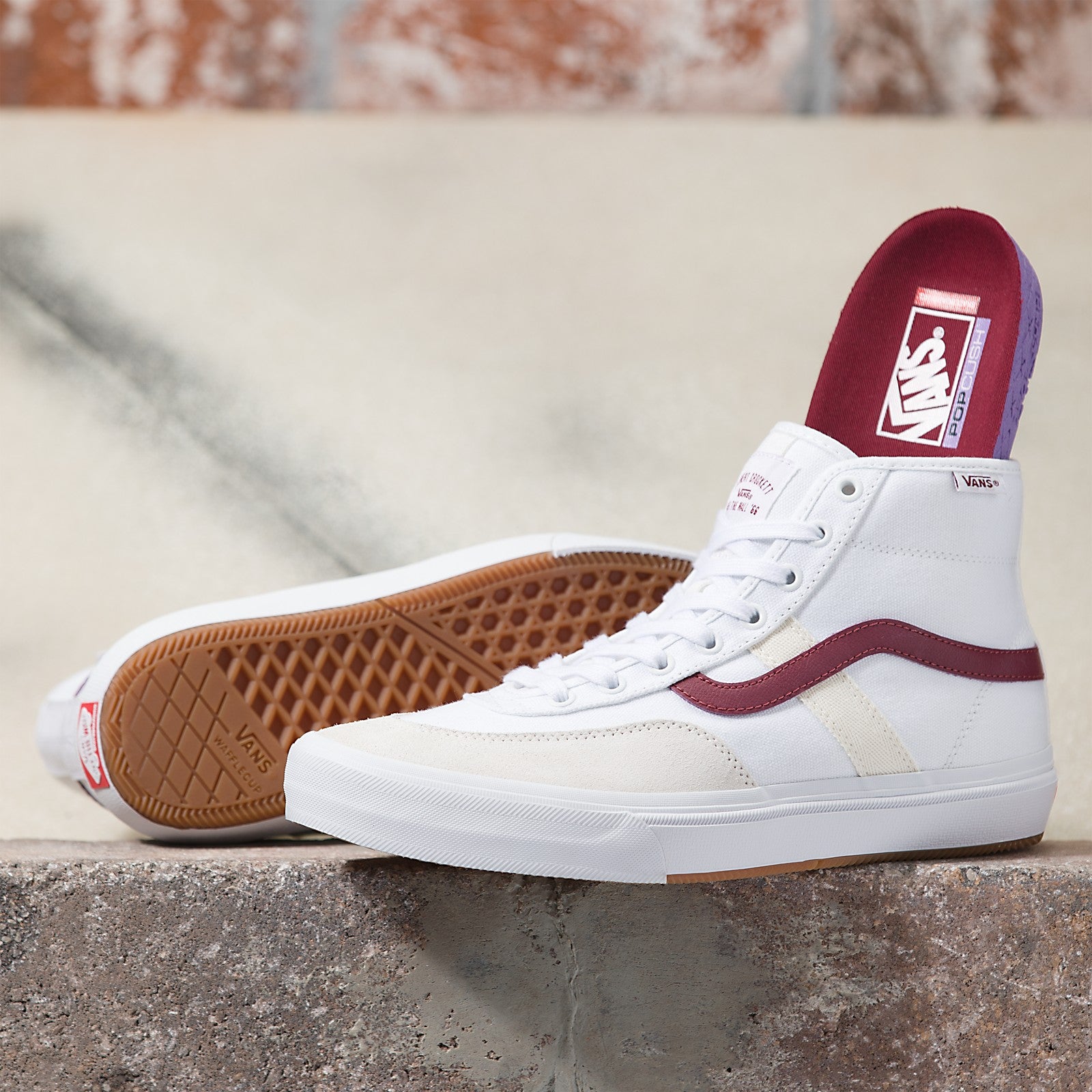 White/Red Gilbert Crockett High Vans Skateboard Shoe
