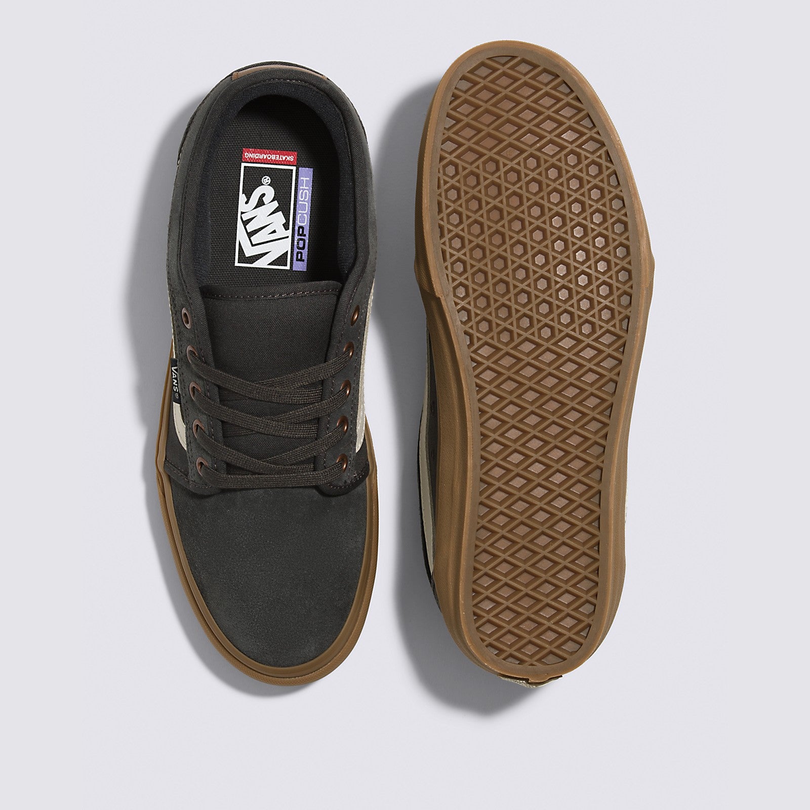 Vans Chukka Low Sidestripe Skateboard Shoe - Dark Grey/Gum