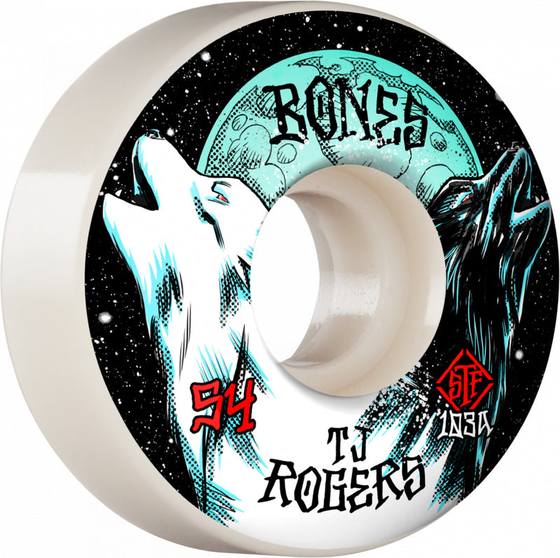 TJ Rogers Spirit Howl 103a Bones STF Skateboard Wheels