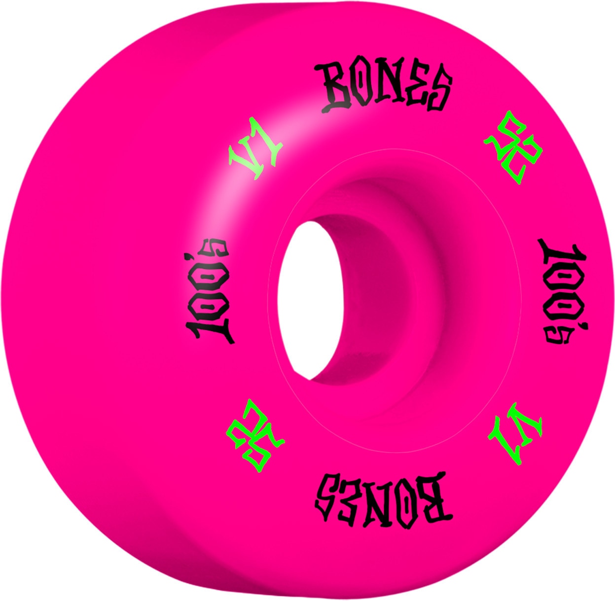 Bones 100s V1 Standard 100A Skateboard Wheels - Pink
