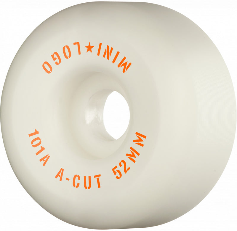 101a White A-Cut Mini Logo Skateboard Wheels