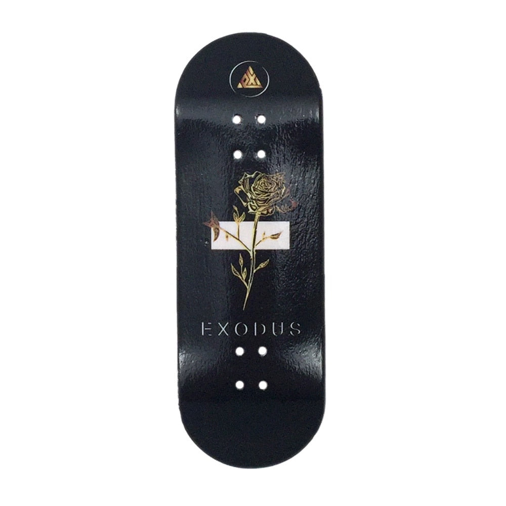 Exodus Anoixi Rose Fingerboard Deck - Black/Gold