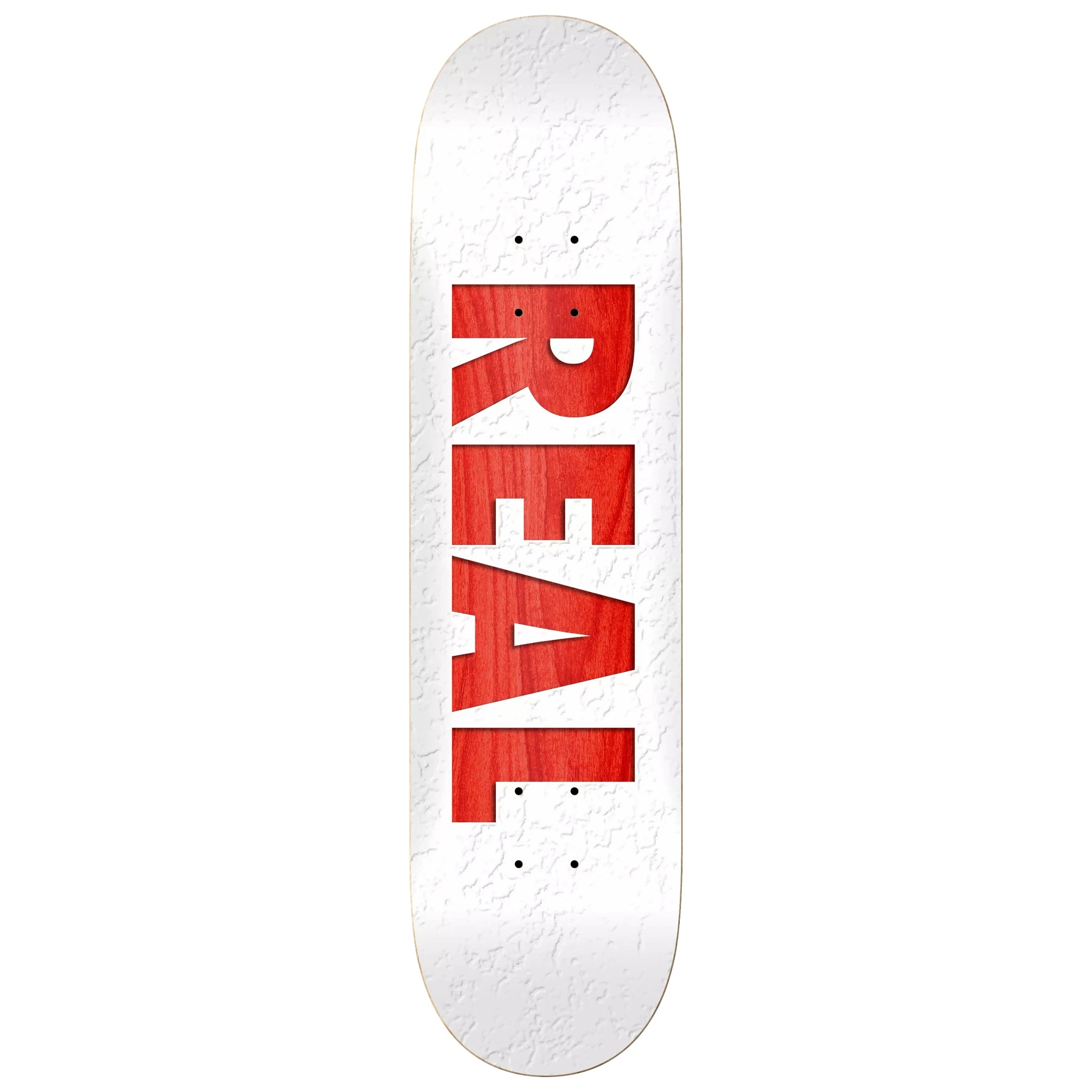 White Bold Team Logo Real Skateboard Deck