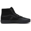 Black/Black Butter Leather Crockett High Vans Skateboard Shoe