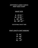 Artform Cargo Pant Size Chart