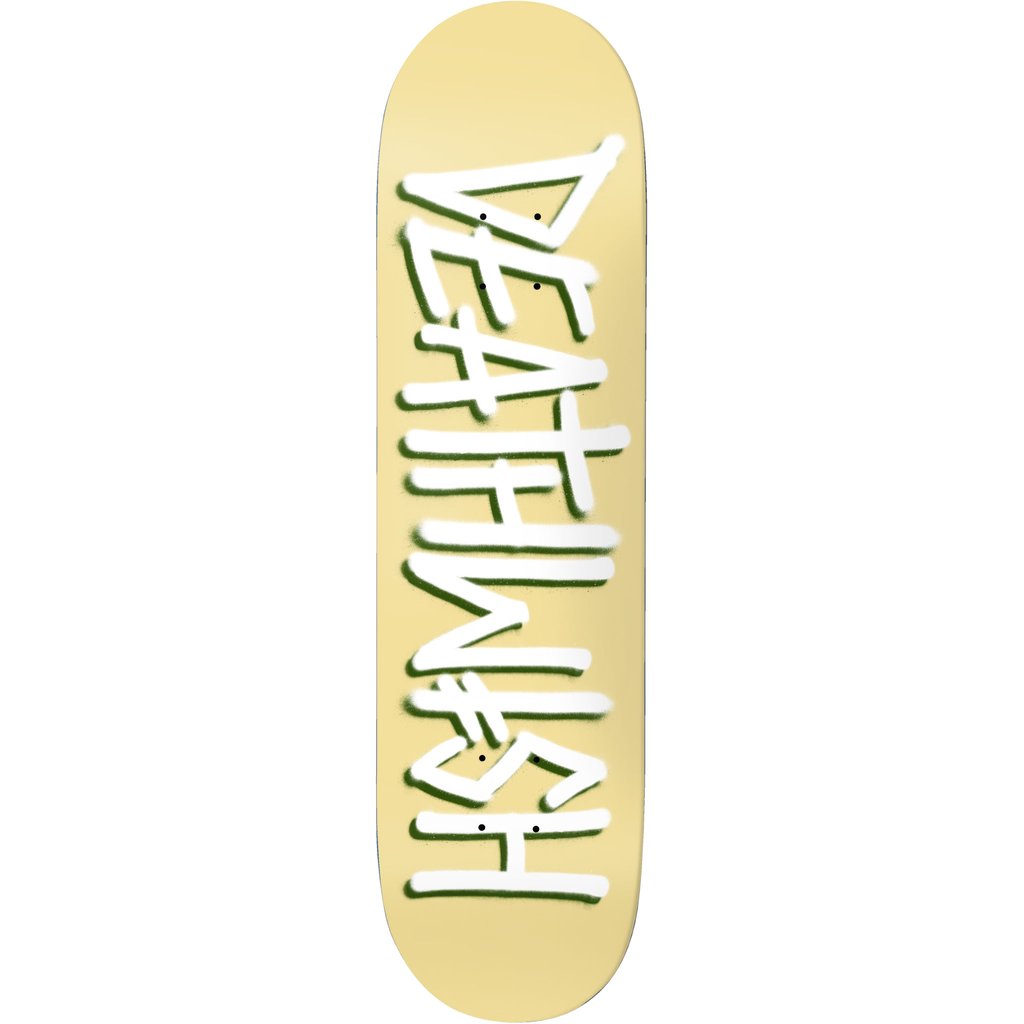 Pale Yellow Deathspray Deathwish Skateboard Deck