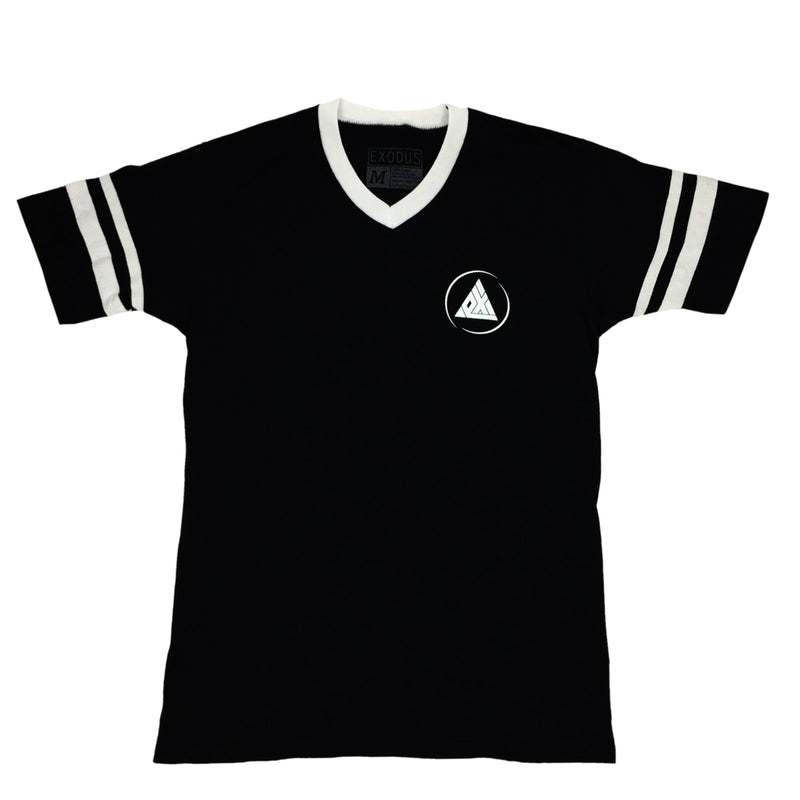 Exodus Offset Circle Logo Striped Jersey -  Black/White