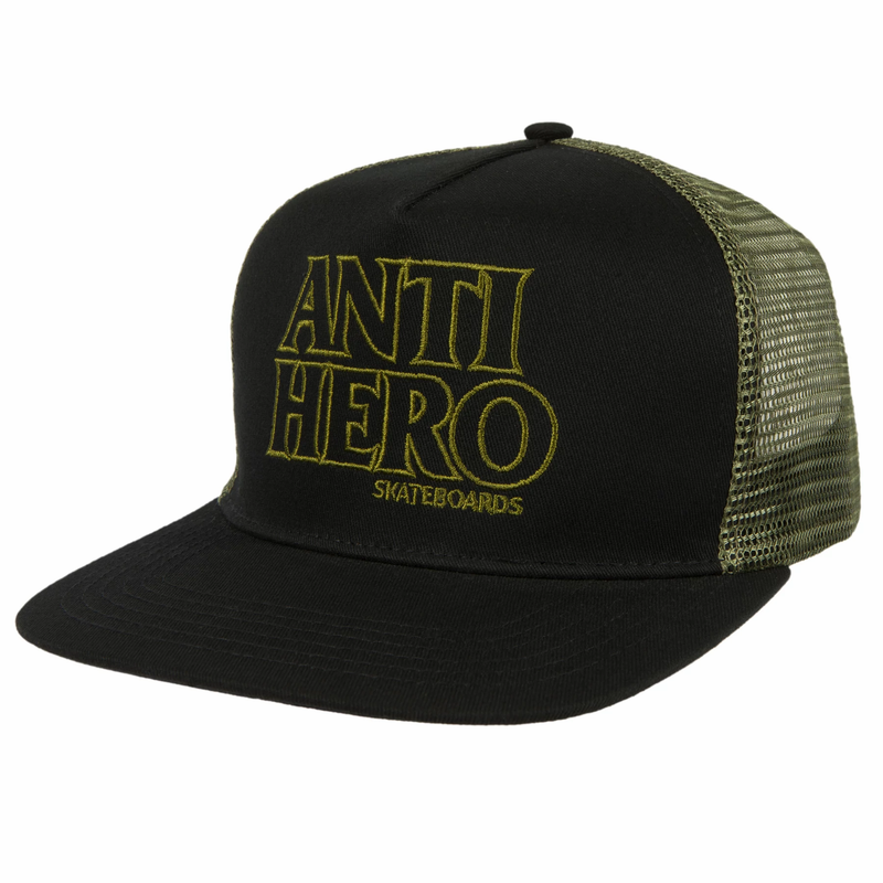 Black Hero Outline Antihero Trucker Hat