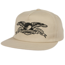 Khaki Embroidered Eagle AntiHero Skateboards Snapback Hat