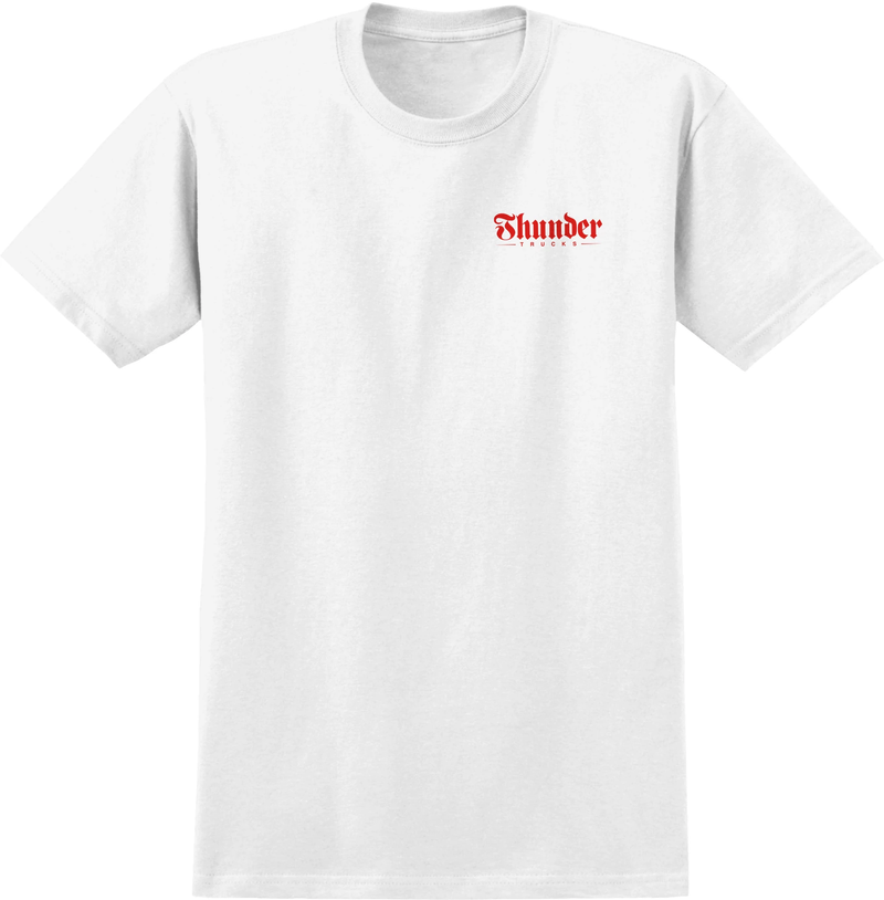 White Script Thunder Trucks T-Shirt