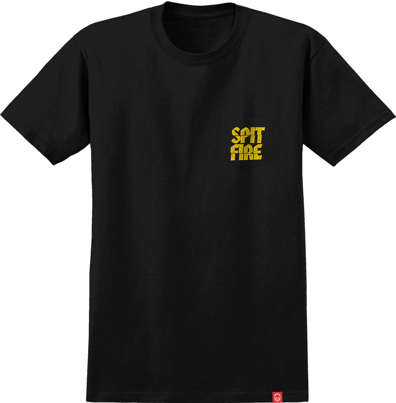 Black/Yellow Clean Cut Spitfire Wheels T-Shirt