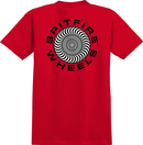 Red/Black Classic 87' Swirl Spitfire Wheels T-Shirt Back