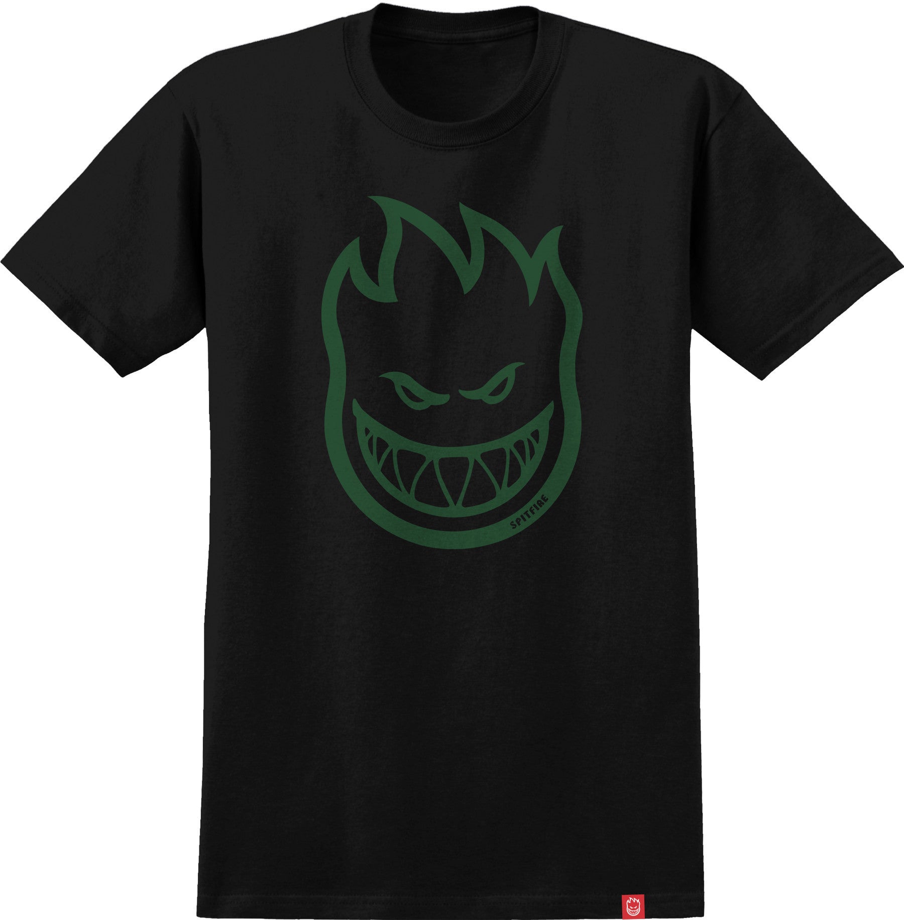 Black/Dark Green Bighead Outline Spitfire Wheels T-Shirt