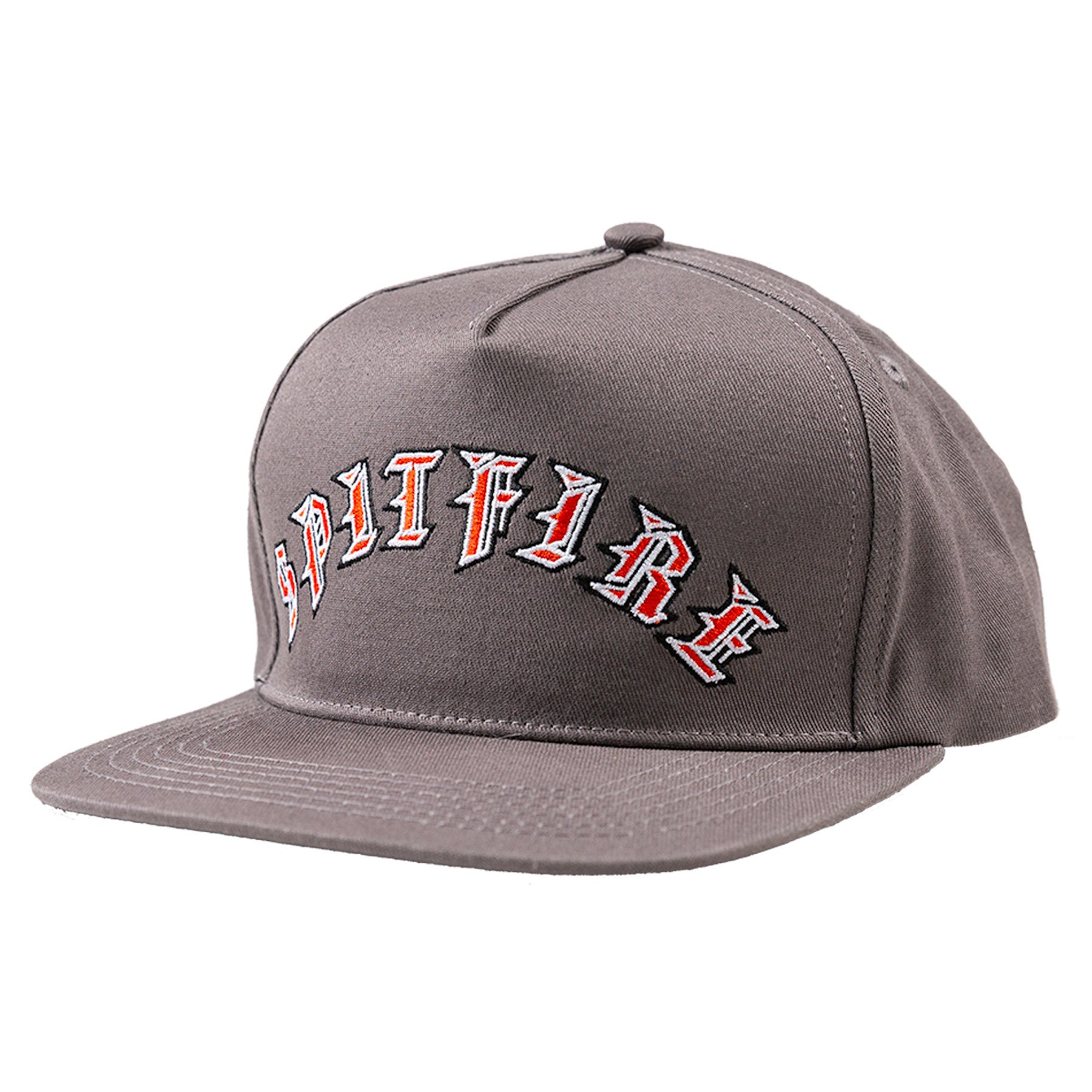 Grey Old English Spitfire Snapback Hat