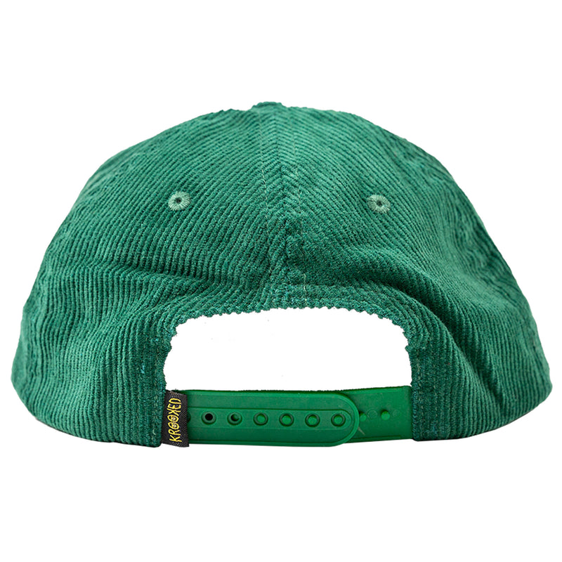 Dark Green Eyes Krooked Snapback Hat Back