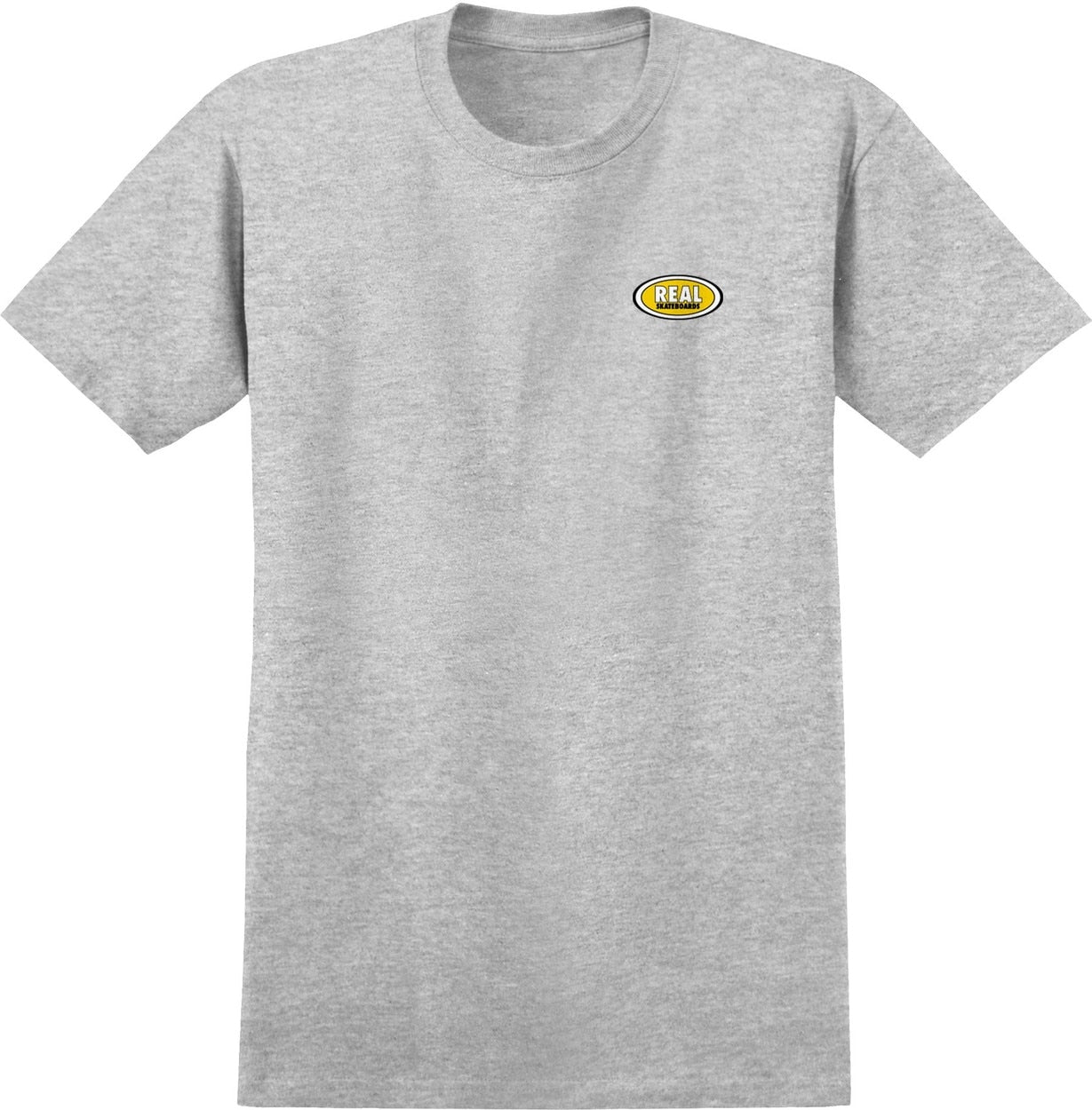 Real Small Oval Tee - Grey Heather/Yellow