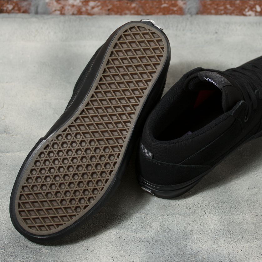 Black/Black Skate Half Cab Vans Skateboarding Shoe Bottom