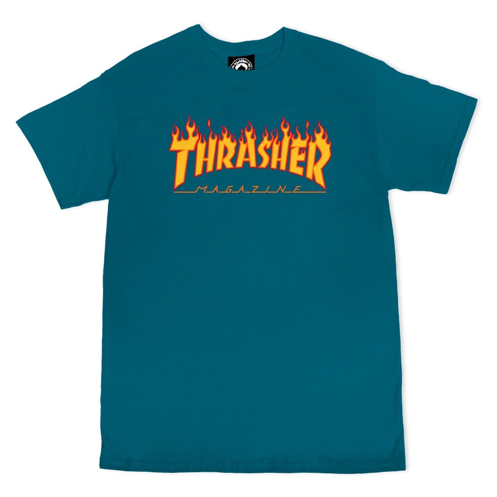 Galapagos Blue Flame Logo Thrasher Magazine T-Shirt