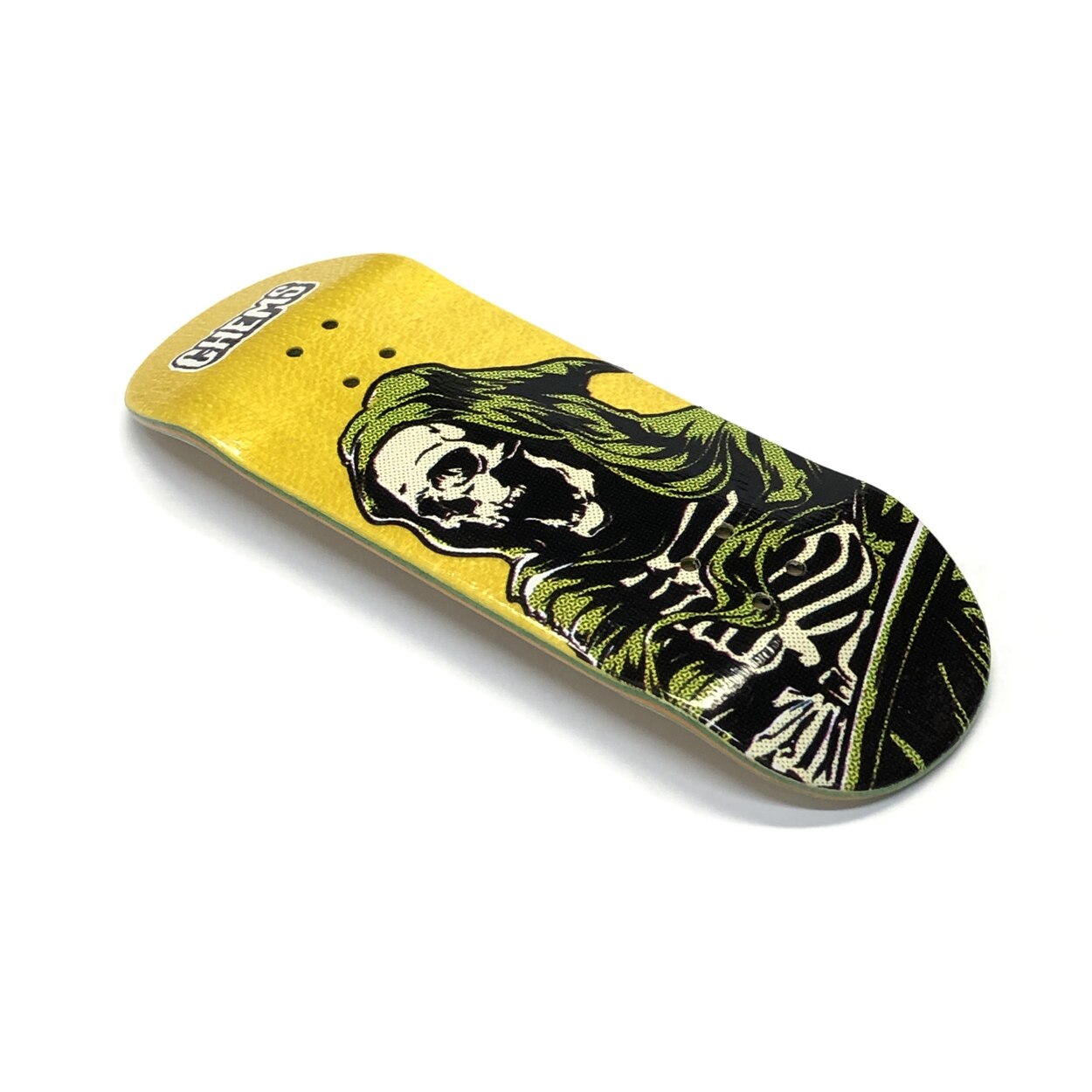 Chems x DK Yellow/Green Reaper Fingerboard Deck - O-Shape