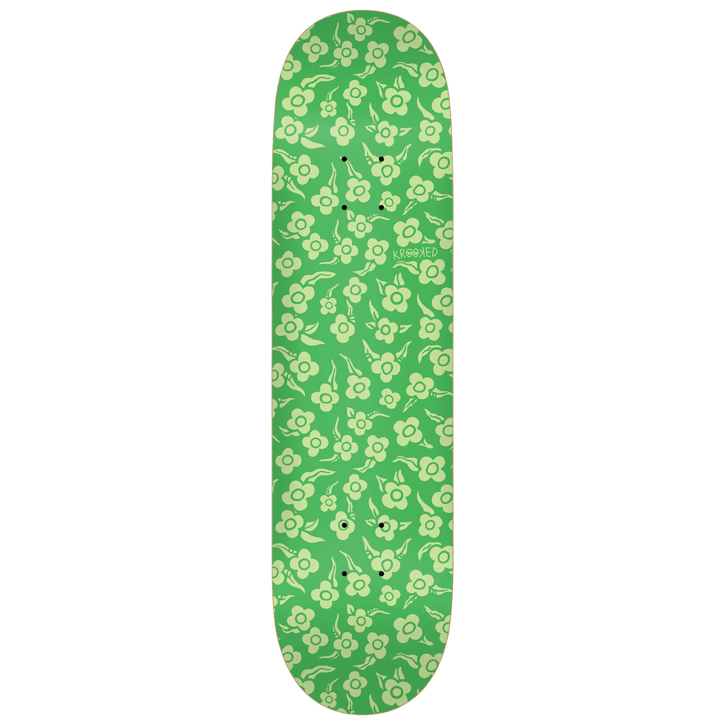 Green Price Point Flowers Krooked Skateboard Deck