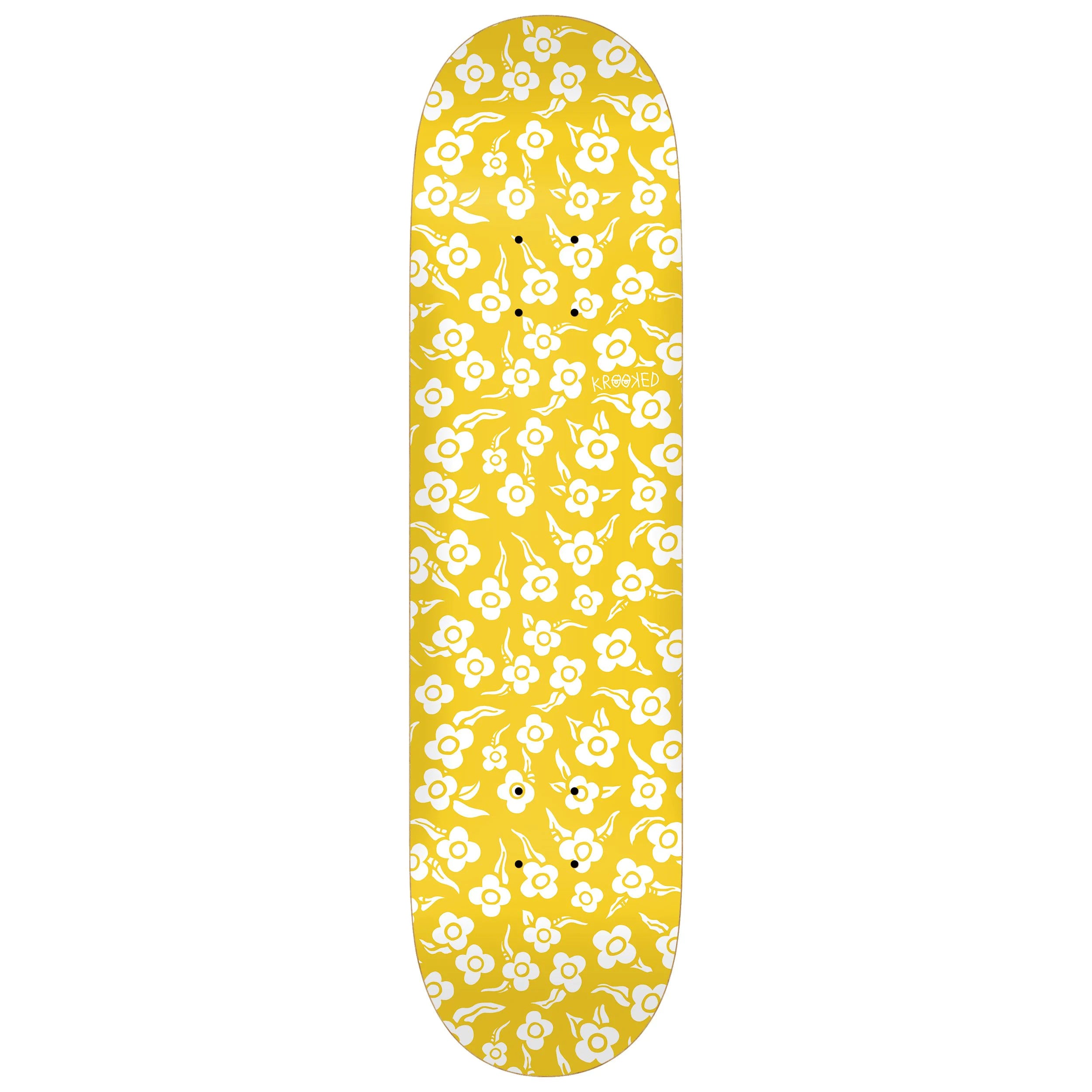 Yellow Price Point Krooked Flowers Skateboard Deck