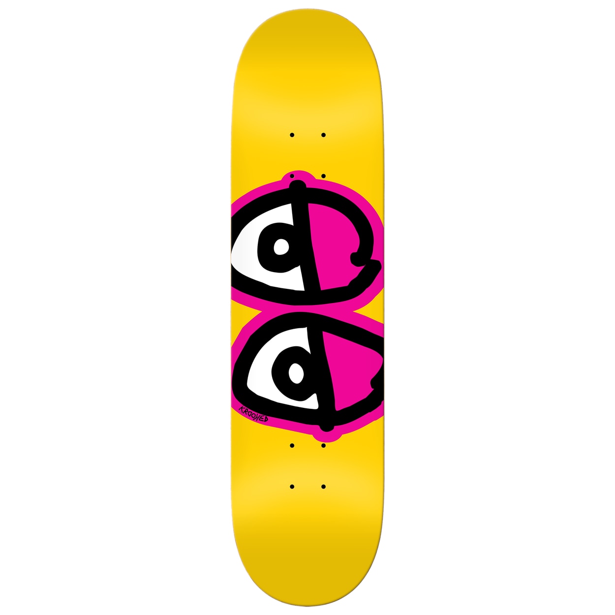 Krooked Team Eyes Skateboard Deck - Yellow