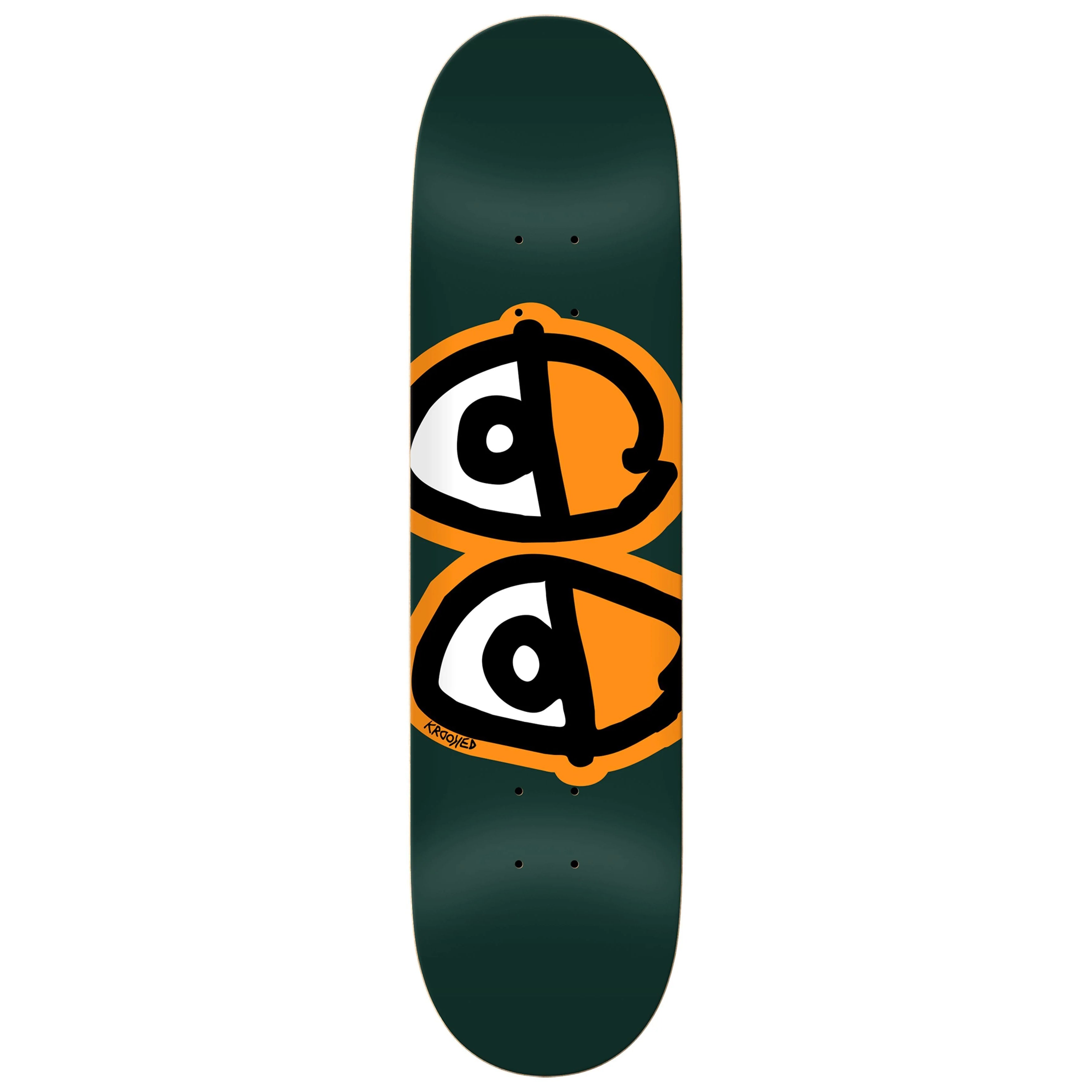 Green Team Eyes Krooked Skateboard Deck