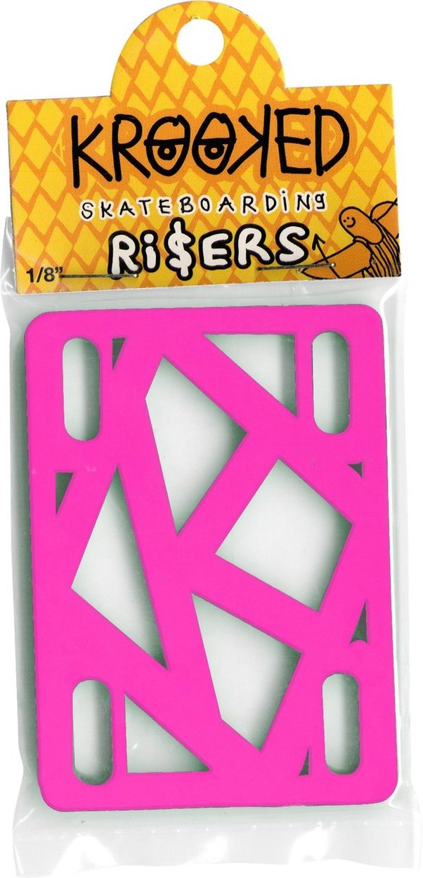Krooked  1/8" Rubber Pink Skateboard Riser Pads