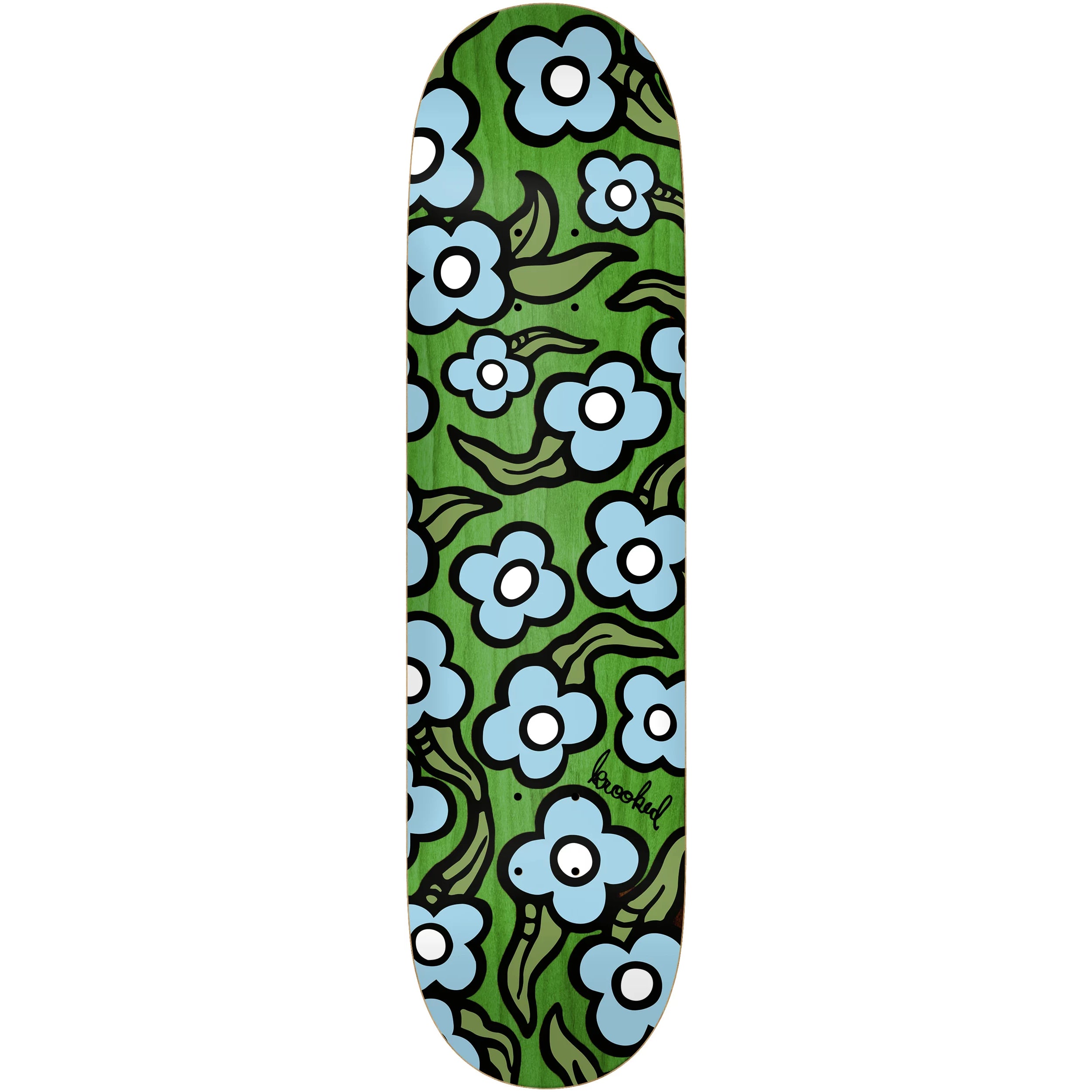 Green 8.5" Wild Style Flower Krooked Skateboard Deck