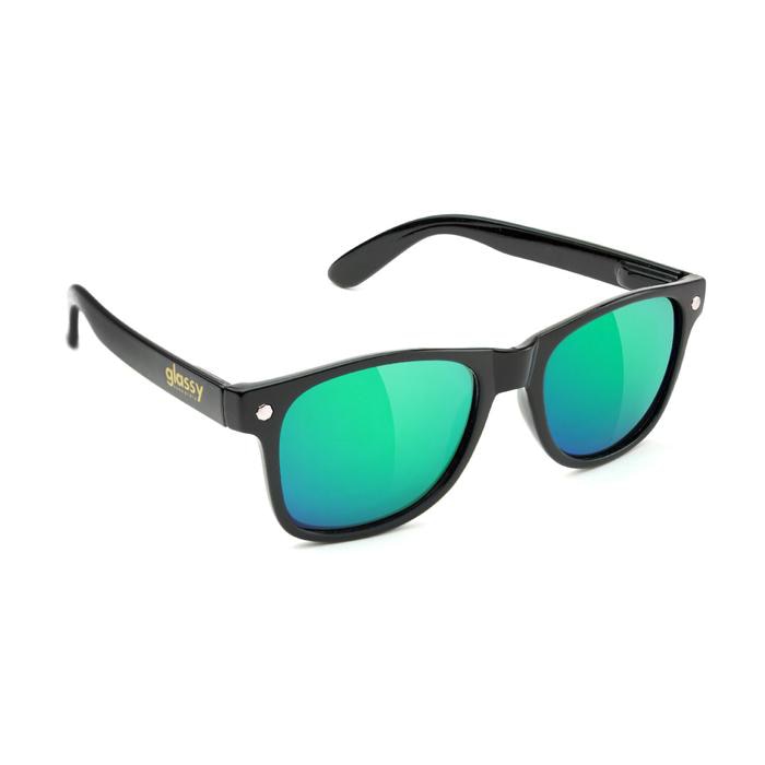 Glassy Leonard Sunglasses - Matte Black/Green Mirror
