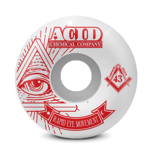Red 53mm REM Pyramid Acid Chemical Co Skateboard Wheels