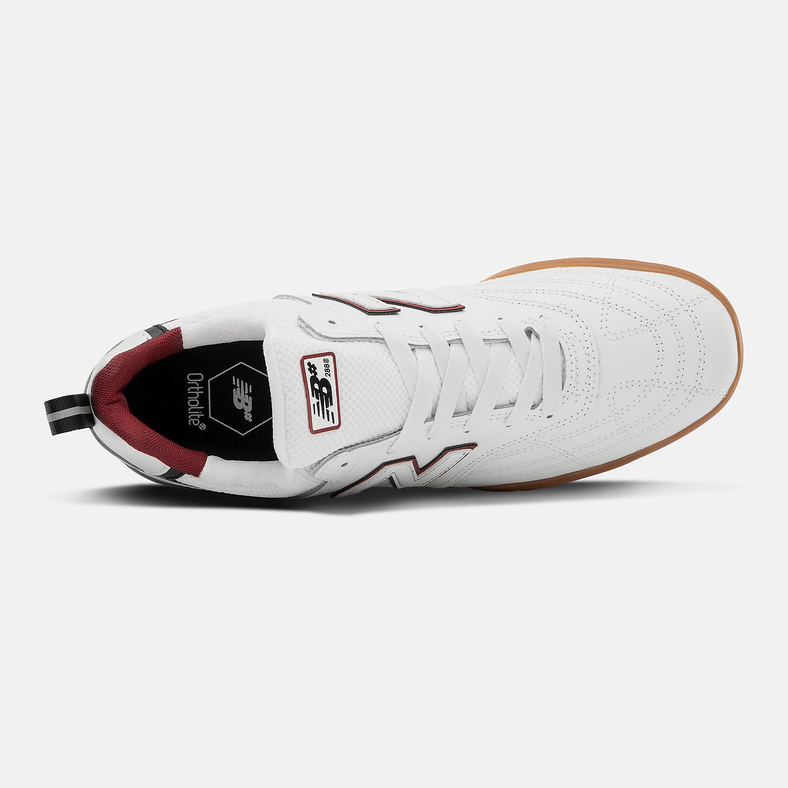 White Leather NM288SWL NB Numeric Skateboard Shoe Top