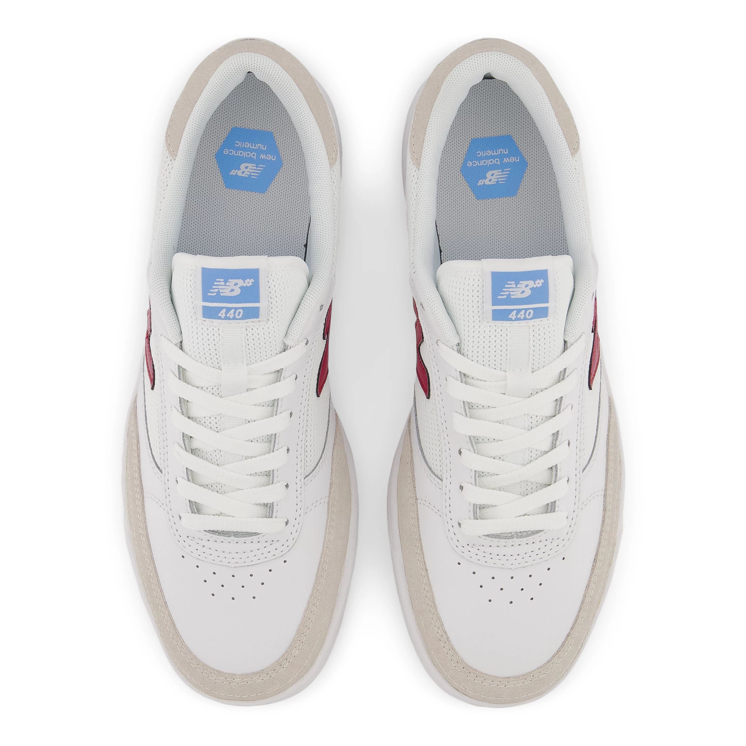 White/Red NM440 NB Numeric Skateboard Shoe Top
